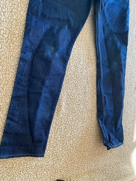 Brave Star Slim Straight Men's Dark Blue Denim Jeans - Picture 4 of 16